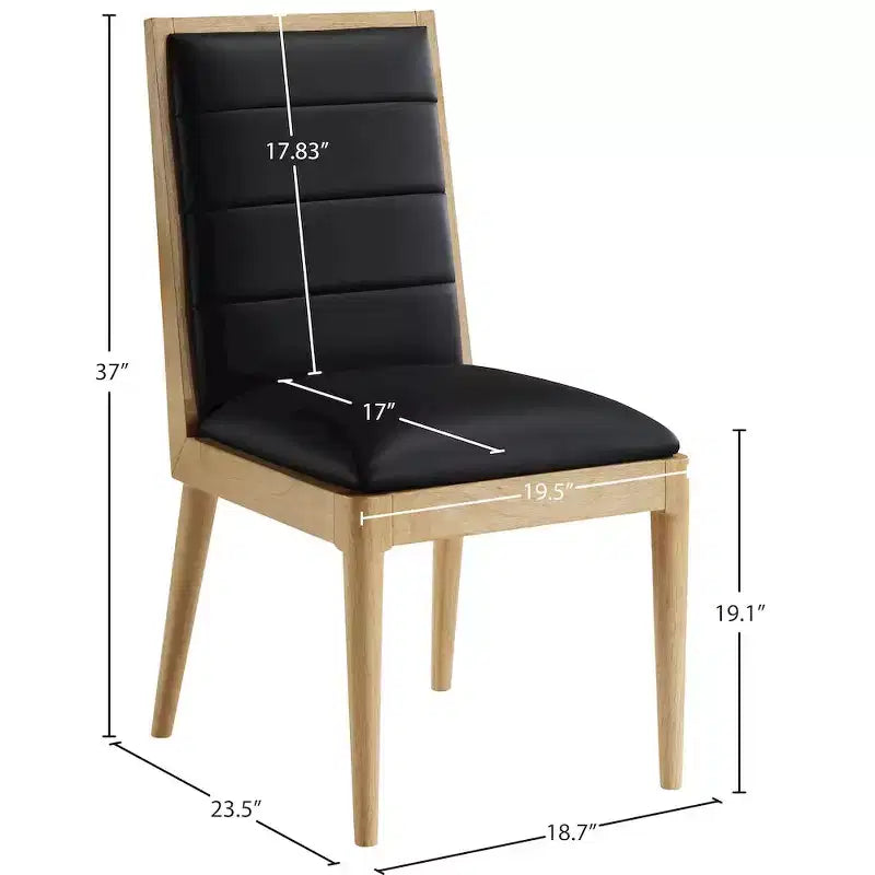 Meridian Furniture, Sedia da pranzo Bristol in pelle vegana, Set da 2