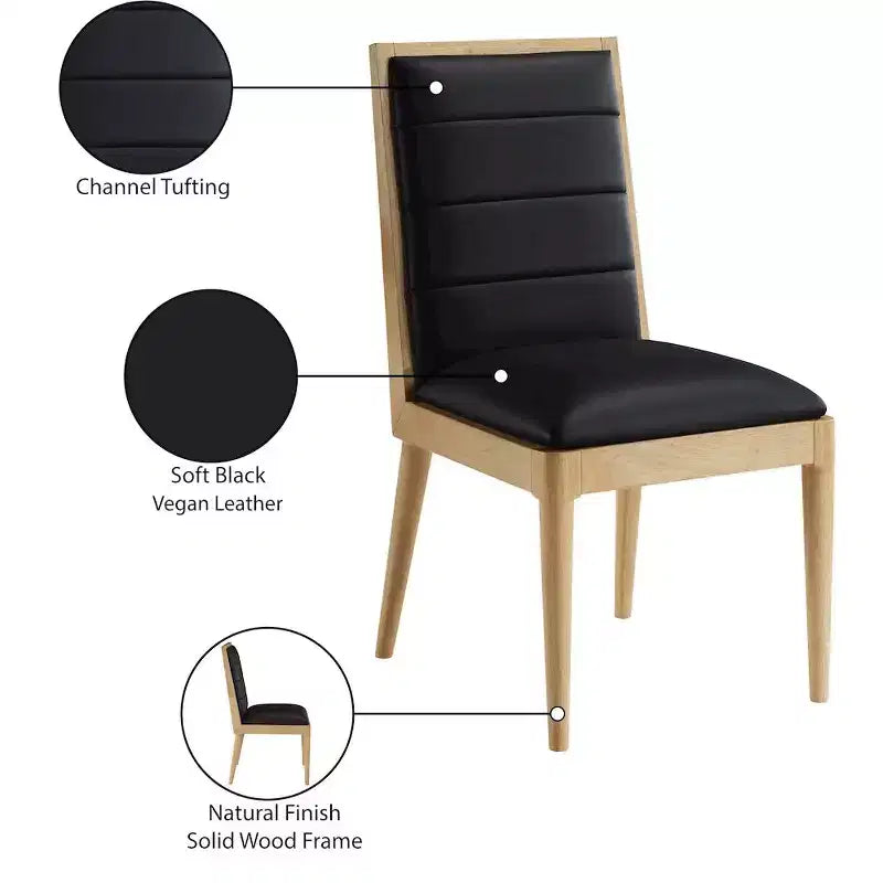 Meridian Furniture, Sedia da pranzo Bristol in pelle vegana, Set da 2