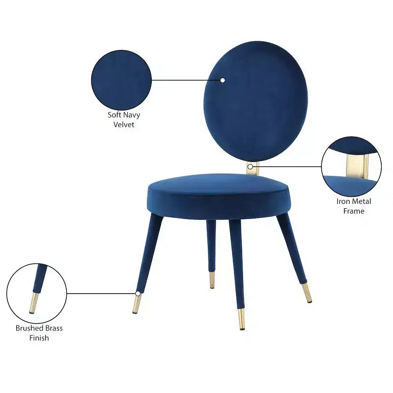Meridian Furniture,Brandy Velvet Dining Chair, Set of 2