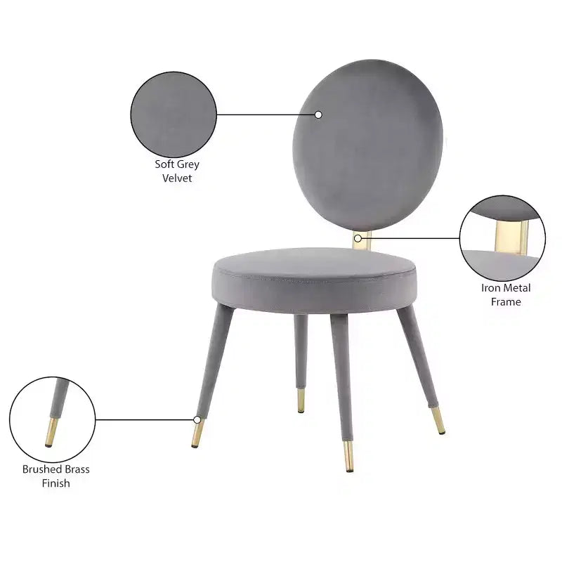 Meridian Furniture,Brandy Velvet Dining Chair, Set of 2