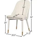 Meridian Furniture, Sedia da pranzo Belle in velluto, set da 2