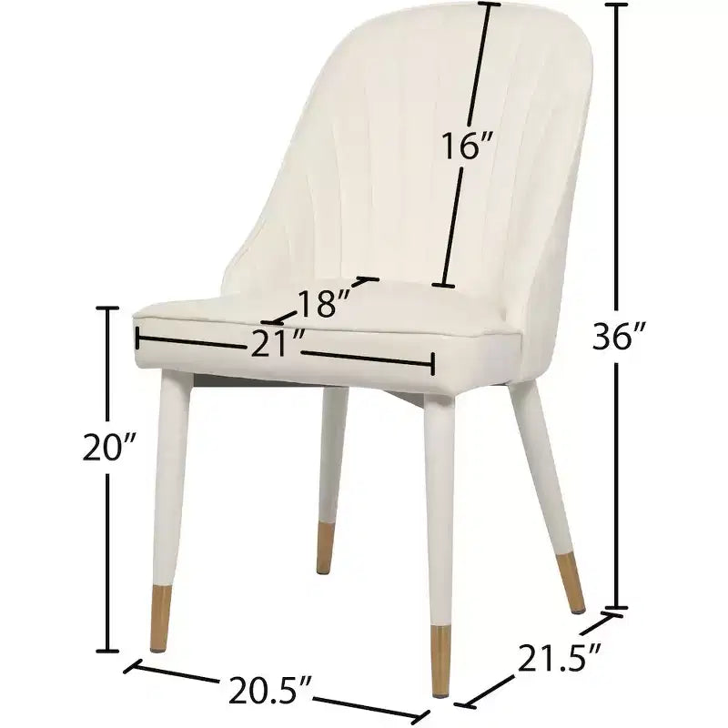 Meridian Furniture, Sedia da pranzo Belle in velluto, set da 2