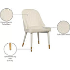 Meridian Furniture, Sedia da pranzo Belle in velluto, set da 2