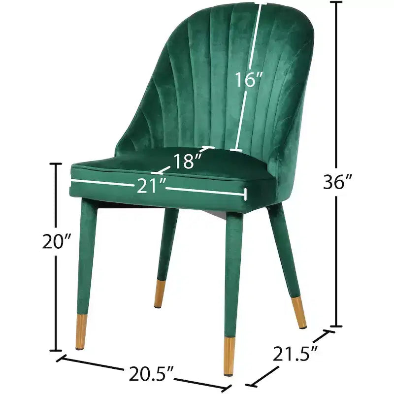 Meridian Furniture, Sedia da pranzo Belle in velluto, set da 2