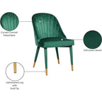Meridian Furniture, Sedia da pranzo Belle in velluto, set da 2