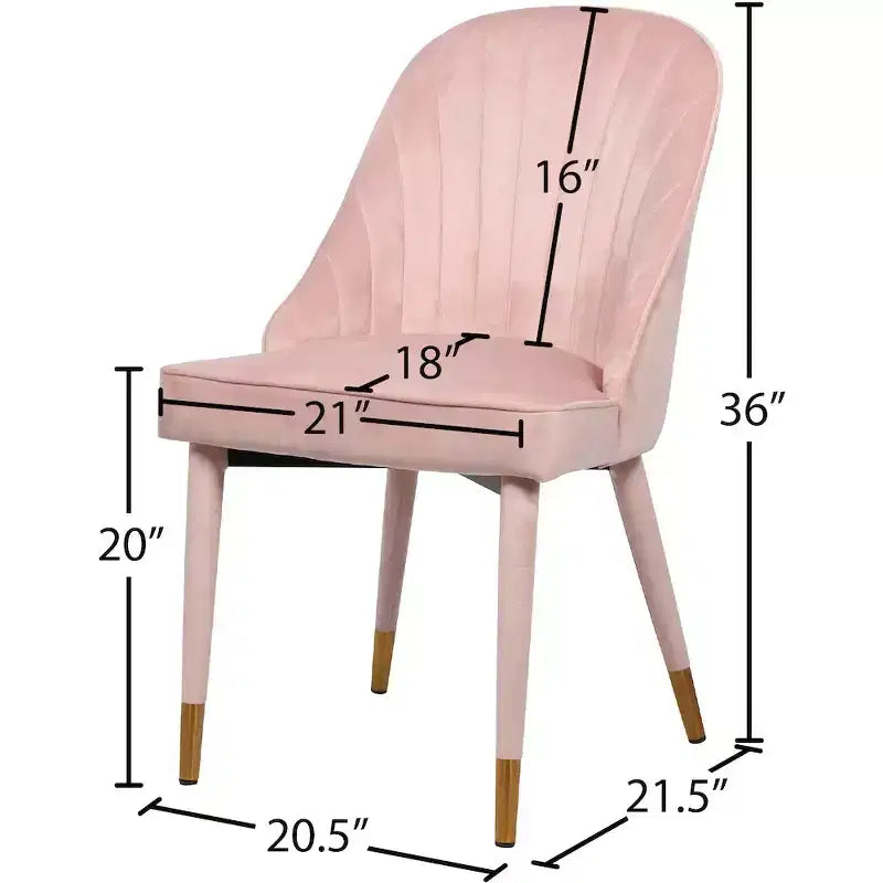 Meridian Furniture, Sedia da pranzo Belle in velluto, set da 2