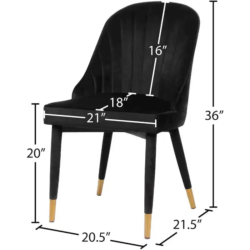 Meridian Furniture, Sedia da pranzo Belle in velluto, set da 2