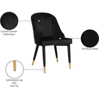Meridian Furniture, Sedia da pranzo Belle in velluto, set da 2