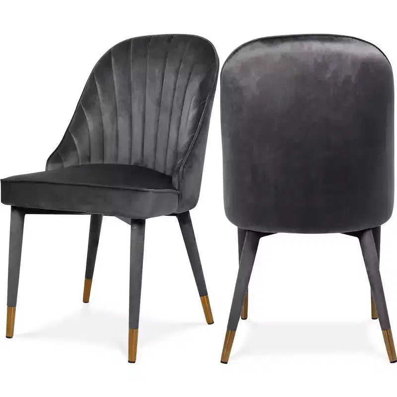 Meridian Furniture, Sedia da pranzo Belle in velluto, set da 2