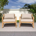 Christopher Knight Home Marja Boho Outdoor Acacia Wood Woven Rope Chair with Cushion