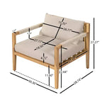 Christopher Knight Home Marja Boho Outdoor Acacia Wood Woven Rope Chair with Cushion