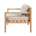 Christopher Knight Home Marja Boho Outdoor Acacia Wood Woven Rope Chair with Cushion