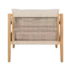 Christopher Knight Home Marja Boho Outdoor Acacia Wood Woven Rope Chair with Cushion