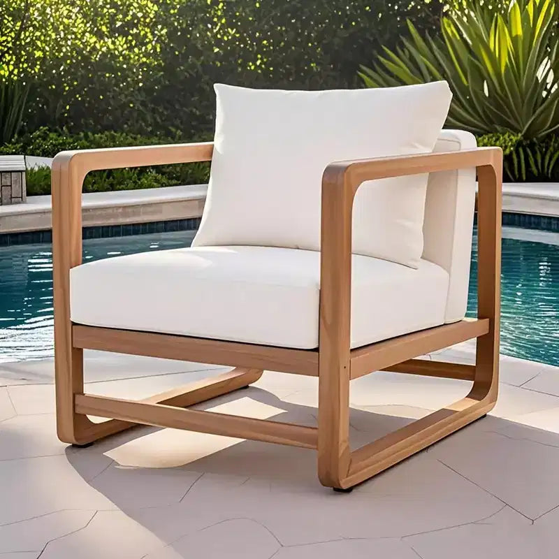 Christopher Knight Home Wisp Sedia Club da Esterno Moderna in Legno di Acacia Oversize con Cuscini