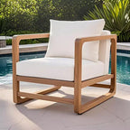 Christopher Knight Home Wisp Sedia Club da Esterno Moderna in Legno di Acacia Oversize con Cuscini
