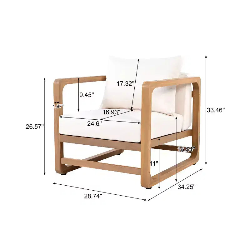 Christopher Knight Home Wisp Sedia Club da Esterno Moderna in Legno di Acacia Oversize con Cuscini