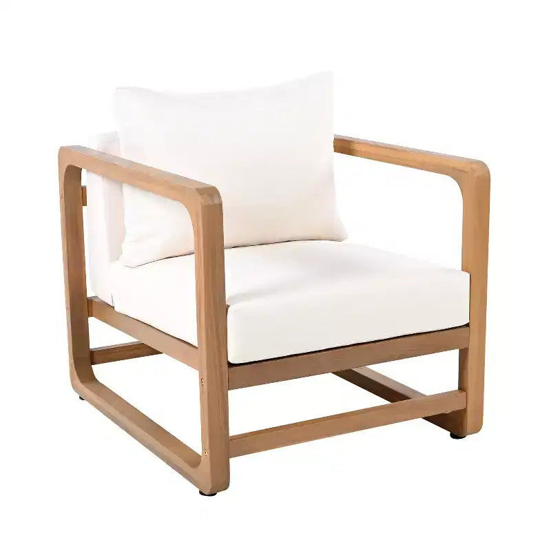 Christopher Knight Home Wisp Sedia Club da Esterno Moderna in Legno di Acacia Oversize con Cuscini
