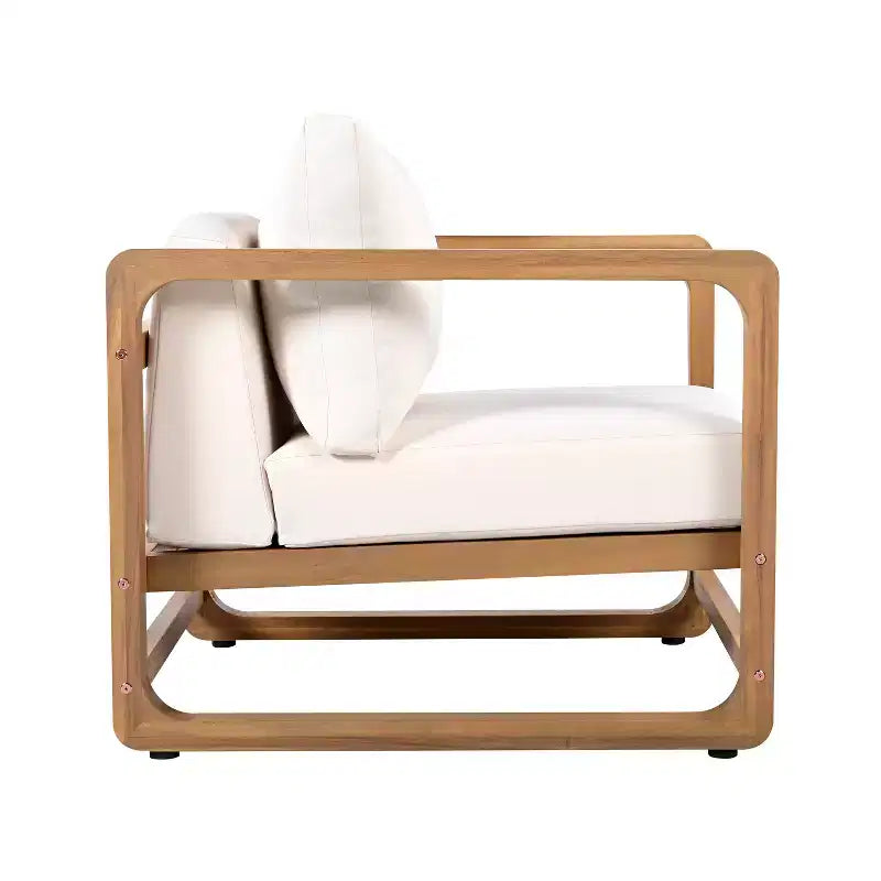 Christopher Knight Home Wisp Sedia Club da Esterno Moderna in Legno di Acacia Oversize con Cuscini