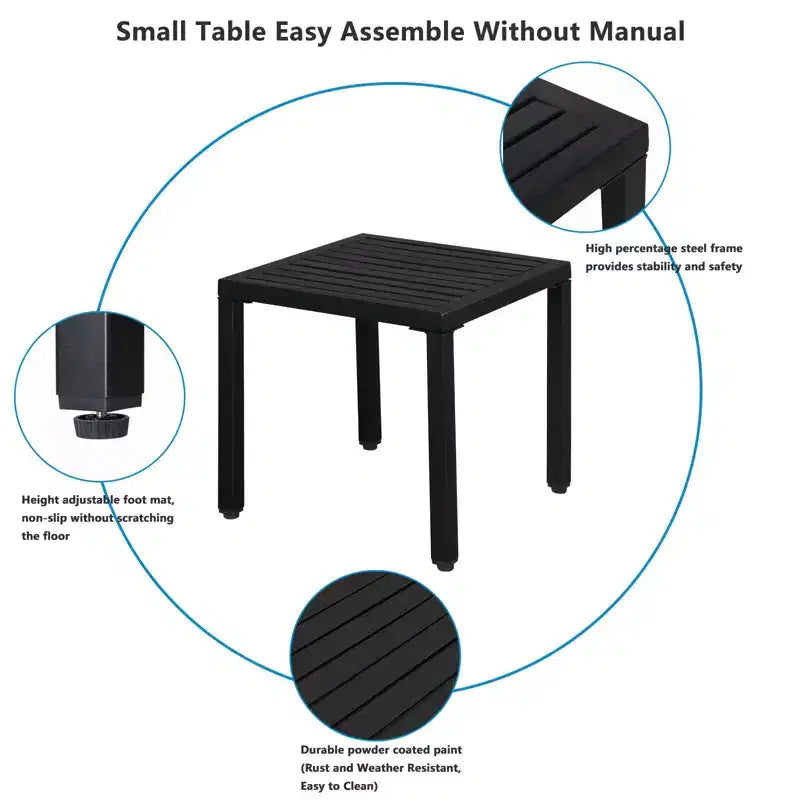 Classic Adirondack Square Side Table - Durable HDPE Composite Outdoor End Table Easy Maintenance & Weather Resistant
