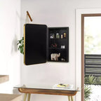 Specchio Contenitore Rettangolare Oro da Bagno 16 * 24 Pollici