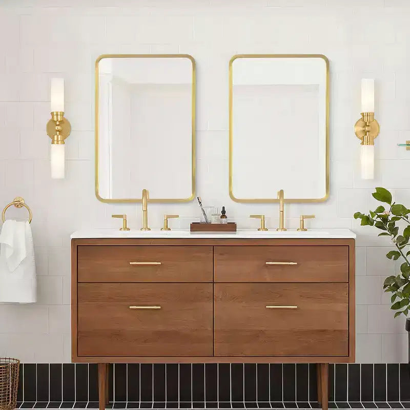 Specchio Contenitore Rettangolare Oro da Bagno 16 * 24 Pollici
