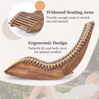 Bestier Outdoor Rocking Chair, Acacia Wood Patio Lounge Chair with Ergonomic Curved, Widened Slatted Seat, High Back, Rocker for Porch, Yard