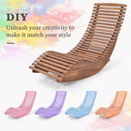 Bestier Outdoor Rocking Chair, Acacia Wood Patio Lounge Chair with Ergonomic Curved, Widened Slatted Seat, High Back, Rocker for Porch, Yard