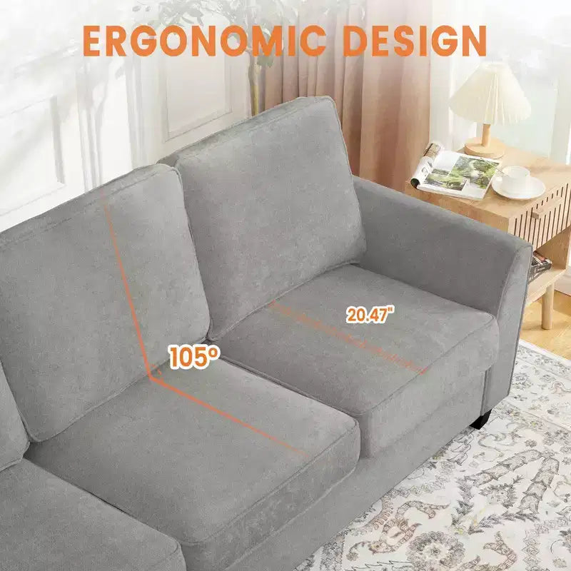 83 Inch Modern 3 Seater Sofa,Cozy & Comfy Mid-Century Modern Couch for Living Room, Home Office & Apartment
