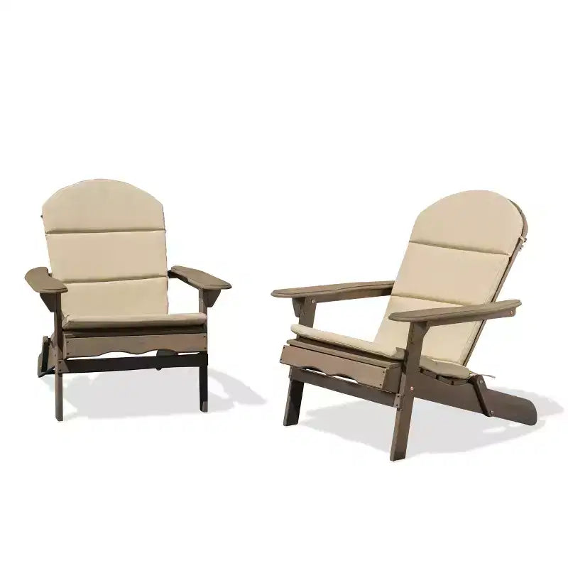 Christopher Knight Home Malibu Outdoor Acacia Wood Adirondack Chairs with Cushions (Set of 2)