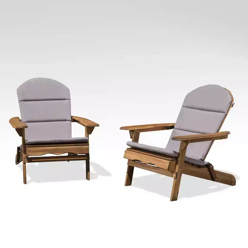 Christopher Knight Home Malibu Outdoor Acacia Wood Adirondack Chairs with Cushions (Set of 2)