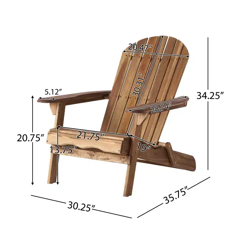 Christopher Knight Home Malibu Outdoor Acacia Wood Adirondack Chairs with Cushions (Set of 2)