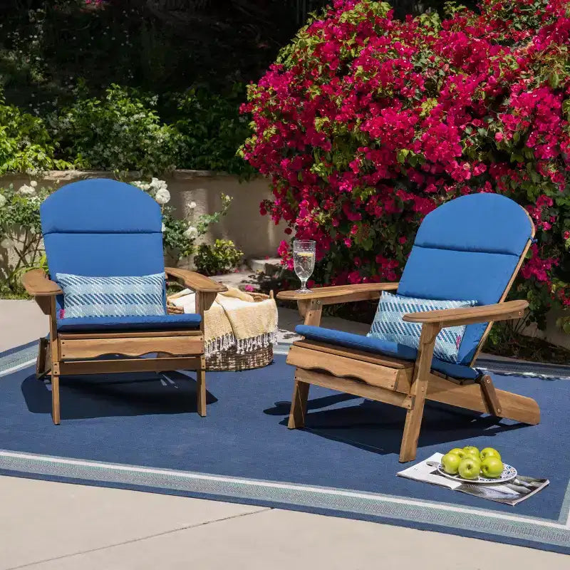 Christopher Knight Home Malibu Sedie da Giardino Adirondack in Legno di Acacia con Cuscini (Set da 2)