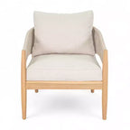 Christopher Knight Home Ryoma, set di 2 sedie a club moderne da esterno in legno di acacia e corda intrecciata con cuscini