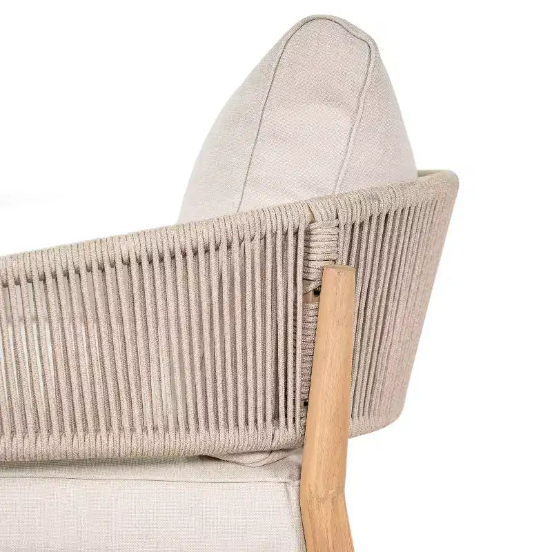 Christopher Knight Home Ryoma, set di 2 sedie a club moderne da esterno in legno di acacia e corda intrecciata con cuscini