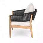 Christopher Knight Home Ryoma, set di 2 sedie a club moderne da esterno in legno di acacia e corda intrecciata con cuscini