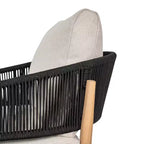 Christopher Knight Home Ryoma, set di 2 sedie a club moderne da esterno in legno di acacia e corda intrecciata con cuscini