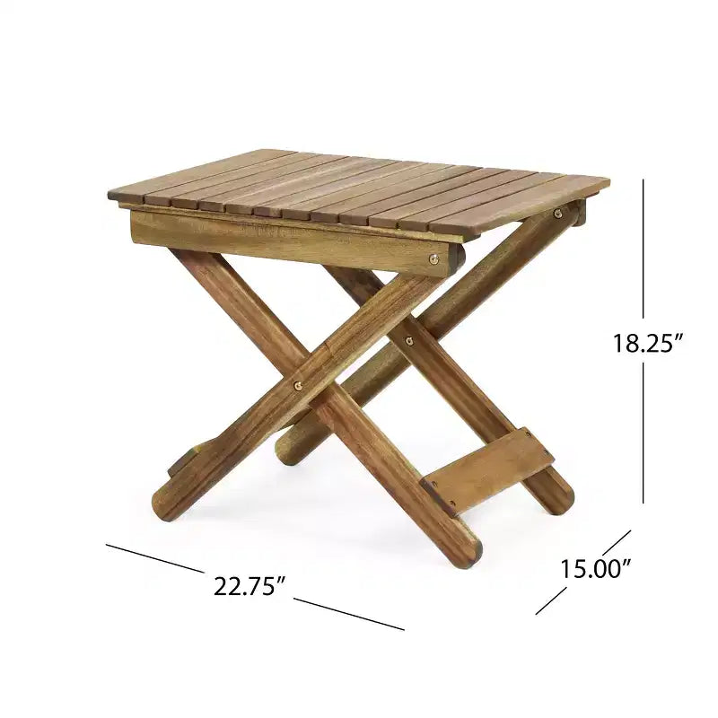 Christopher Knight Home Jane Outdoor Folding Acacia Wood 3 Piece Adirondack Chat Set with Cushions
