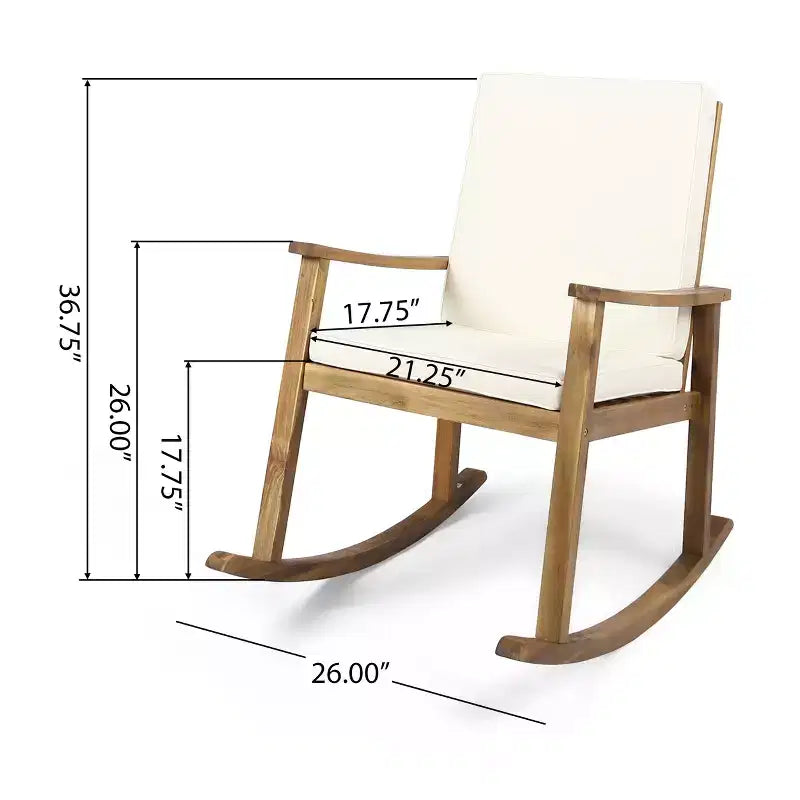 Christopher Knight Home Murad Modern Patio Acacia Wood Rocking Chair with Cushions