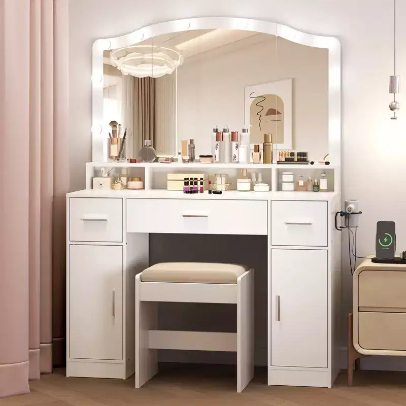 1 Vanity Table with Elegant Design, Spacious Storage, Durable Build, Easy Assembly, and Stylish Finish