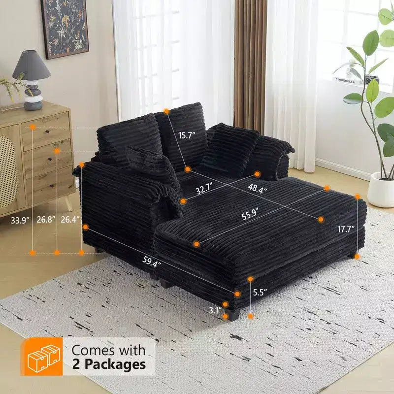 Karl Home | Divano letto in velluto a coste imbottito