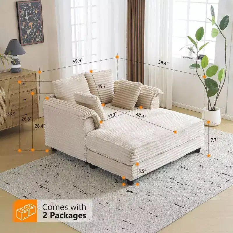 Karl Home | Divano letto in velluto a coste imbottito