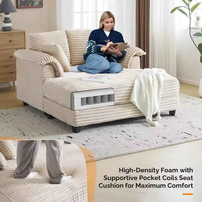 Karl Home | Divano letto in velluto a coste imbottito