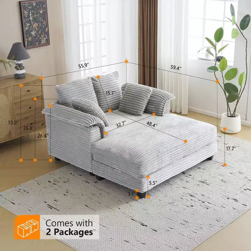 Karl Home | Divano letto in velluto a coste imbottito