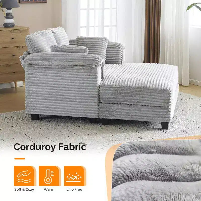 Karl Home | Divano letto in velluto a coste imbottito