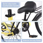 NAYSAYE Bicicletta Beach Cruiser, ruote da 26 pollici, 7 velocità, freno a V, sella comoda, bici da crociera classica retrò, bici da pendolare per donne, uomini, anziani