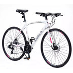 NAYSAYE Bicycle 24 Speed Hybrid Bike Disc Brakes Aluminum Frame for Men and Women for City Cycling, White, 67.32*14.56*39.37