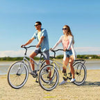 NAYSAYE Bicicletta Single Speed 26 Pollici Beach Cruiser Bici con Telaio in Acciaio per Donna per Passeggiate Rilassate, Giallo, 69.29*25.98*39.37