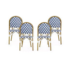 Christopher Knight Home Sedie da bistrot Baron con rattan intrecciato e struttura in alluminio (set da 4)