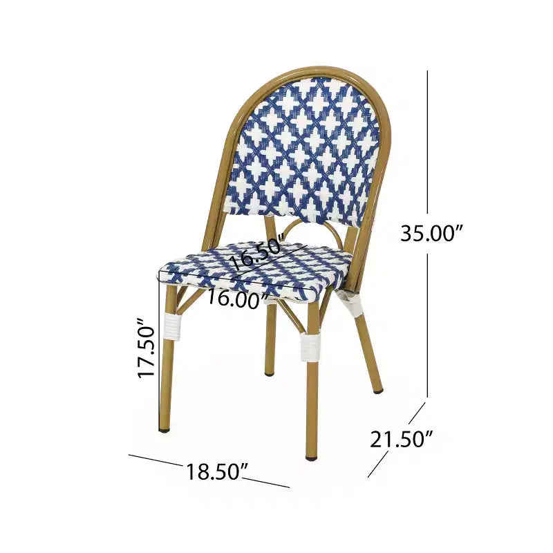 Christopher Knight Home Sedie da bistrot Baron con rattan intrecciato e struttura in alluminio (set da 4)