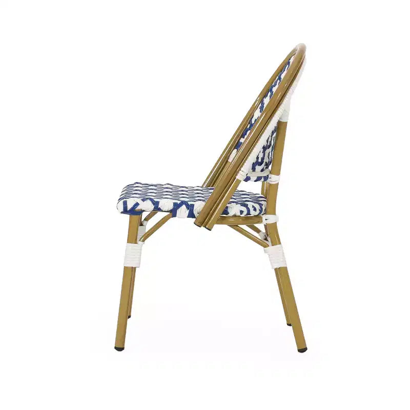 Christopher Knight Home Sedie da bistrot Baron con rattan intrecciato e struttura in alluminio (set da 4)